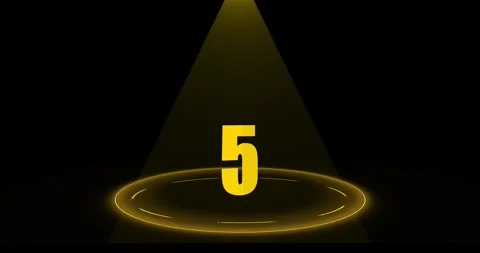 Countdown counting from 10 to 0 seconds on glowing neon 3d circle shape in black Vídeos de archivo 333262387