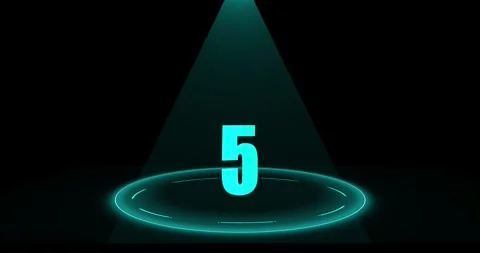 Countdown counting from 10 to 0 seconds on glowing neon 3d circle shape in black Vídeos de archivo 333262388