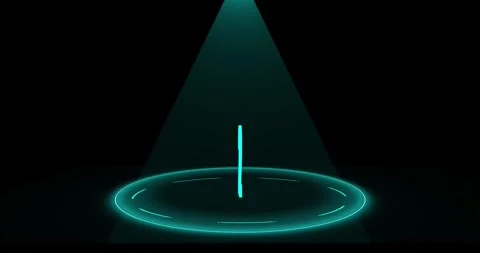 Countdown counting from 5 to 0 seconds on glowing neon 3d circle shape in black Vídeos de archivo 333262395