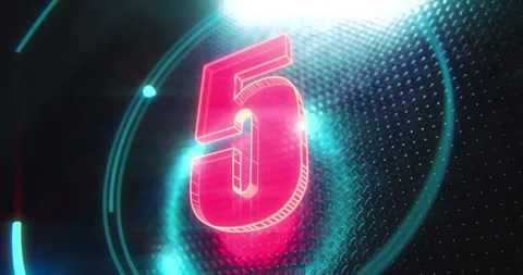 Countdown in a Cyberpunk style Stock Footage 251325959