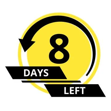 Countdown of days. Number 8 of days left to go. Promotional banner. Price offer イラスト素材