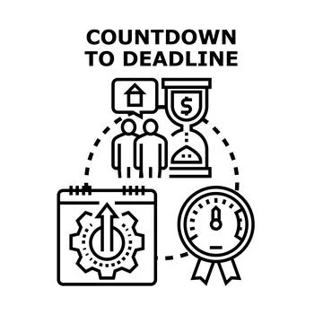 Countdown to deadline for achieving business goals Stock Illustration