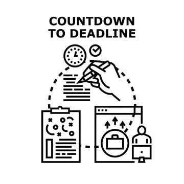 Countdown deadline approaching, business task management concept Stock Illustration