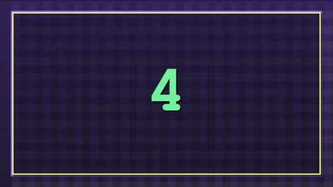 Countdown Digital Animation Numbers Five to One Dark Purple Retro Background Video stock 332695104