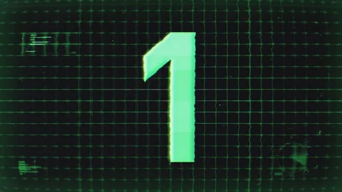 Countdown Digital Hologram Screen Number 1 Stock Footage 293572116