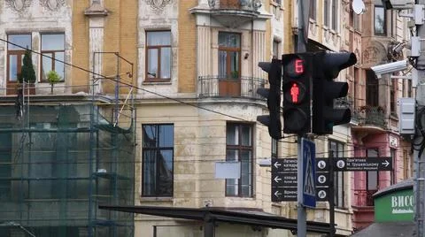 Countdown display of pedestrian traffic light Foto stock