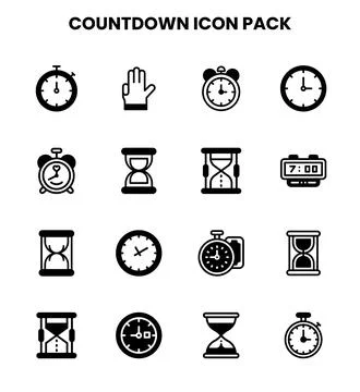 Countdown DuoTone Collection Icons Pack Illustrazione stock