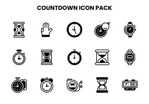 Countdown DuoTone Design Icons Pack Stock Illustration