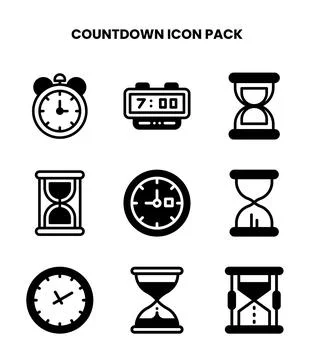 Countdown DuoTone Scalable Icons Pack Stock Illustration