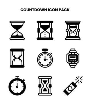 Countdown DuoTone Set Icons Pack イラスト素材