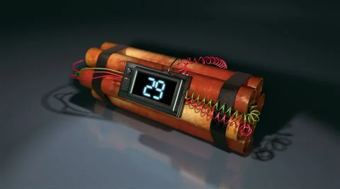 Countdown Dynamite Bomb Stock Footage 38442025