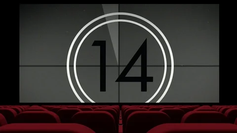 Countdown on empty theater screen 4k | Stock Video | Pond5