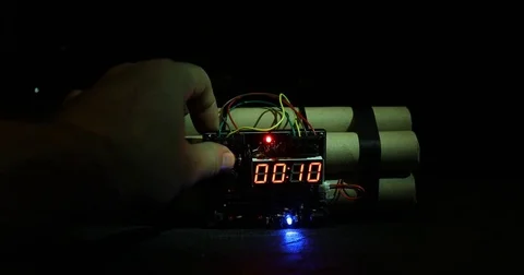 Countdown Explosive Tnt Bomb With Digital Timer 스톡 동영상 84126424