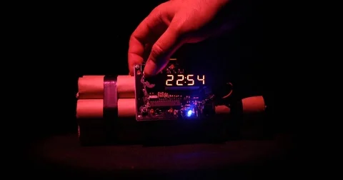 Countdown Explosive Tnt Bomb With Digital Timer 스톡 동영상 84126526