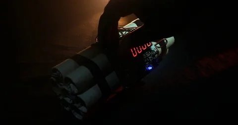 Countdown Explosive Tnt Bomb With Digital Timer 스톡 동영상 84128015