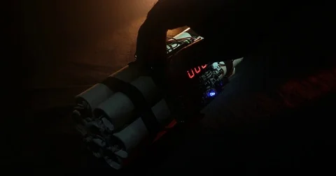 Countdown Explosive Tnt Bomb With Digital Timer 스톡 동영상 84128196