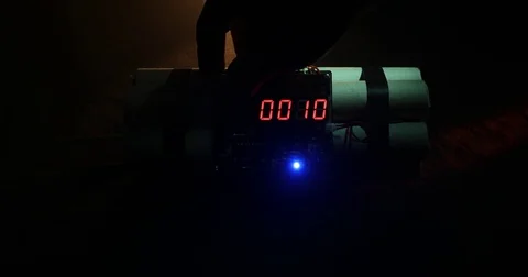 Countdown Explosive Tnt Bomb With Digital Timer 스톡 동영상 84128821