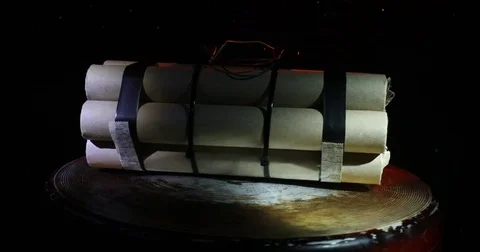 Countdown Explosive Tnt Bomb With Digital Timer 스톡 동영상 84129906