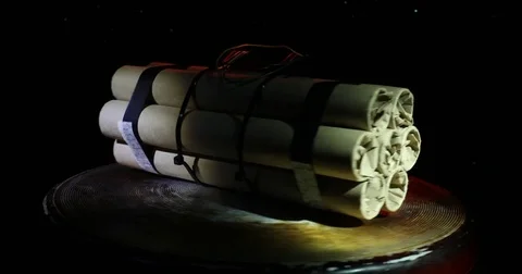 Countdown Explosive Tnt Bomb With Digital Timer 스톡 동영상 84130107