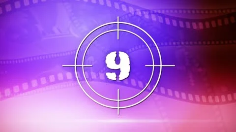 Countdown with film reel Stock Footage