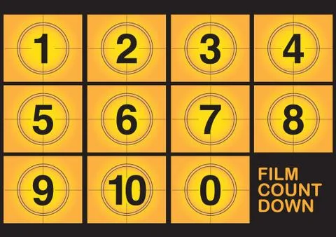 Countdown on film screen Stock Illustration
