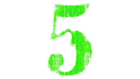 Countdown From Five To One Green on a White Background 库存影片 136236155