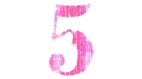 Countdown From Five To One Pink on a White Background 库存影片 136236113