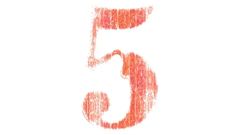 Countdown From Five To One Red on a White Background Stock Footage 136236114