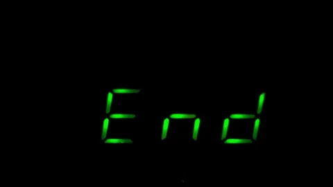Countdown from five seconds on an electronic clock Stock Footage 82363910