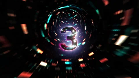 Countdown Five to zero with hitech tunnel background Stock Footage 238421379