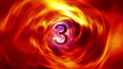 Countdown five to zero with orange red energy tunnel Stock Footage 238831513