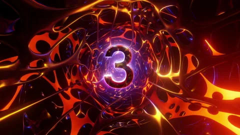 Countdown five to zero with sci fi tunnel abstraqct background Video stock 239447429