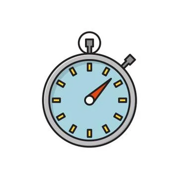 Countdown flat color icon Stock Illustration