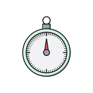 Countdown flat color icon Stock Illustration