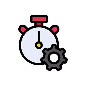 Countdown flat color icon Stock Illustration