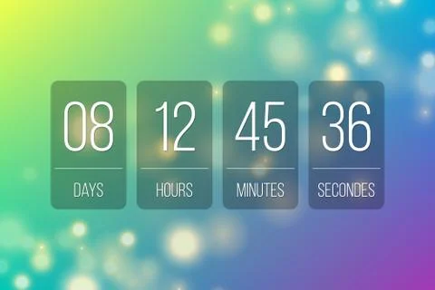 Countdown flip clock timer web site template vector design Stock Illustration