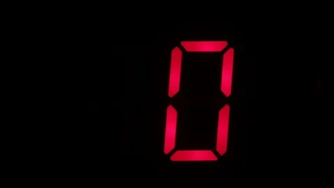 Countdown from four to zero and blinking zero. Stock Footage 82935598