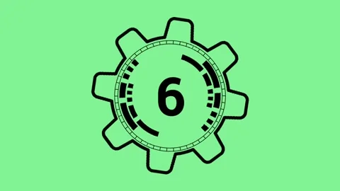 Countdown gear horizontal Stock Footage 307990388