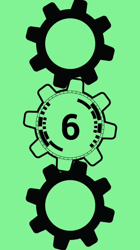 Countdown gear vertical Video stock 307990377