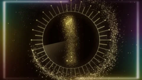 Countdown Glitter Blast Neon Frame 4K Overlay Video Effect Видео 289913273