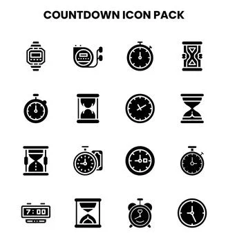 Countdown Glyph Design Icons Pack イラスト素材