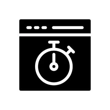 Countdown glyph flat icon Stock Illustration
