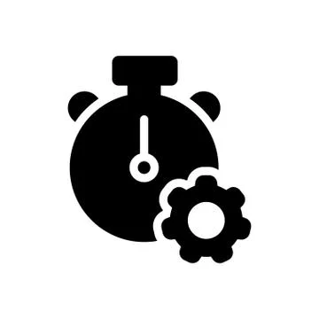 Countdown glyph flat icon Illustrazione stock