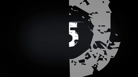 Countdown Graphic 5 to 0 in grunge style with Rolling Effect Stock Footage 112947335