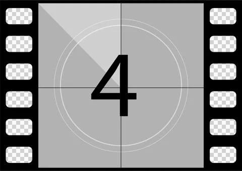 Countdown graphic showing the number 4 in the center of a square frame with.. Stock Illustration
