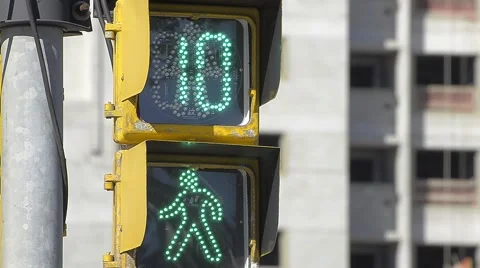 Countdown to green light turns red Stock Footage 68103278