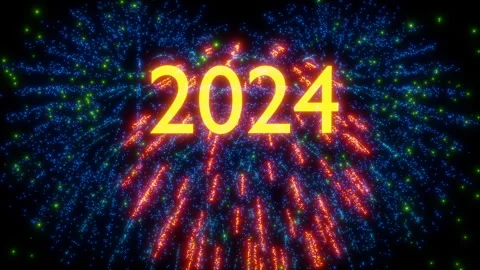 Countdown Happy new year 2024 hand hold 2024 fireworks Stock Footage 289599295