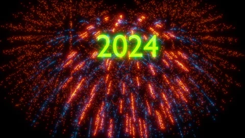 Countdown Happy new year 2024 hand hold 2024 fireworks Stock-Footage 289599339