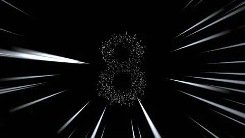Countdown holiday animation, digits from nine to zero, flying through the stars Stock Footage 165433594
