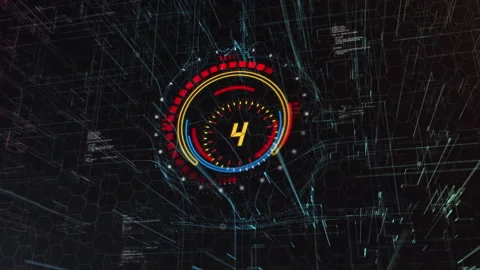 Countdown in Hud with technology background for finance, business, data, interne Stock Footage 232277494